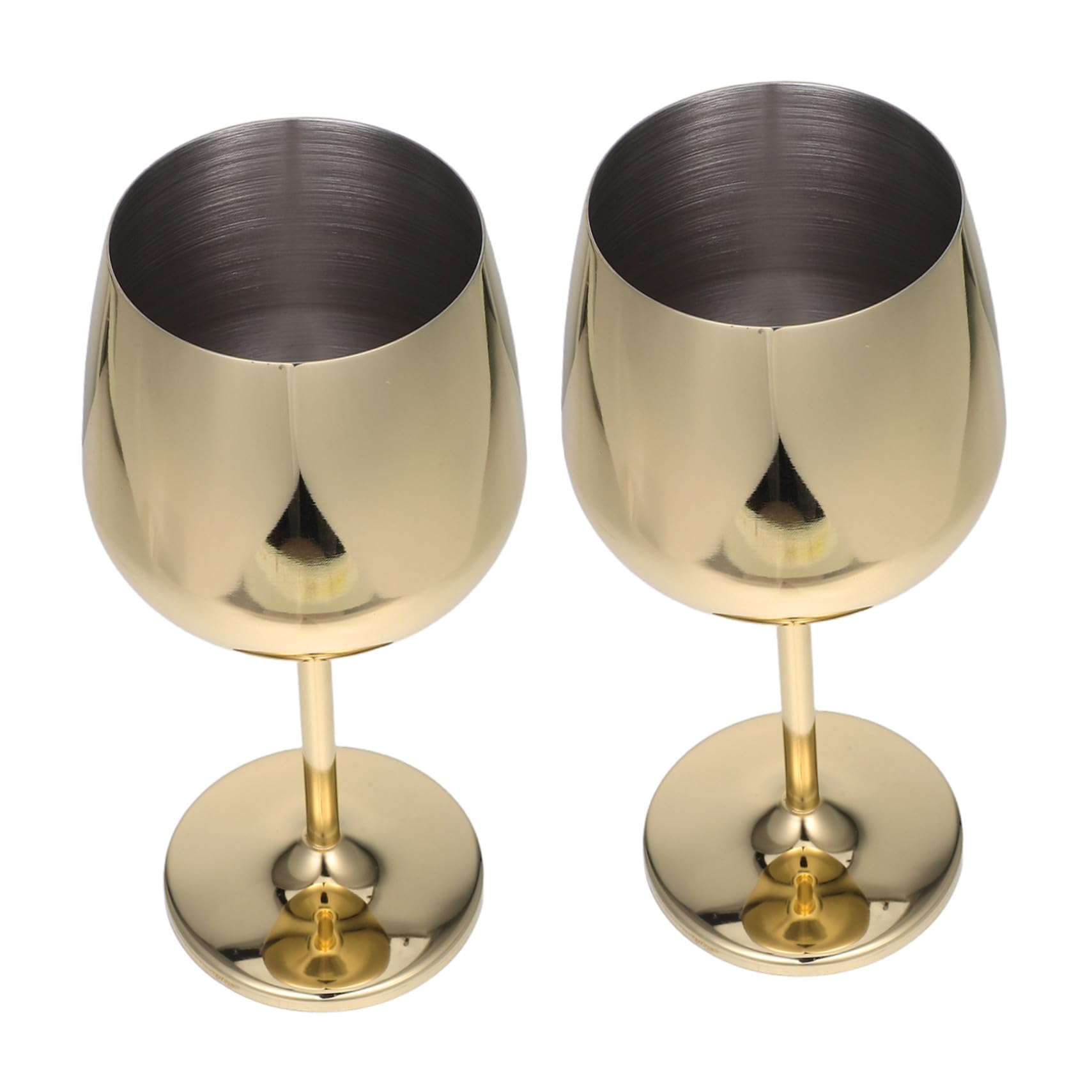 Verres à vin métalliques réutilisables dorés pour voyages et camping