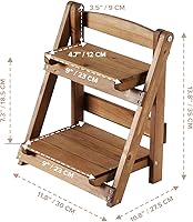 Vista 2 de Wood 2-Tier Display Shelf Organizer – Adjustable Tiered Riser Stand for Plants, Candles, Collectibles, Spices, Perfumes Organization – Stackable