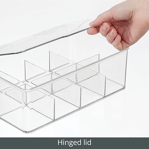 Miniatura 7 de mDesign Caja de almacenamiento de plástico para primeros auxilios con tapa superior transparente para baño, cocina, armario, cajón, organiza
