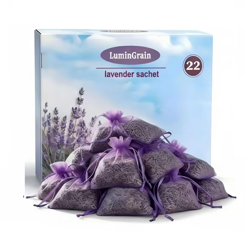 Lavendel Duftsäckchen – 22x Echter Getrockneter Lavendel – Starker Mottenschutz für Kleiderschrank, Schubladen & Auto – Intensiver Natürlicher Duft