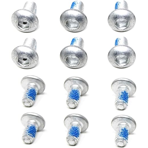 LORWADIYA Bicycle Disc Brake Rotor Bolts Screws for MTB Cycle M5x10mm Durable (12pc)