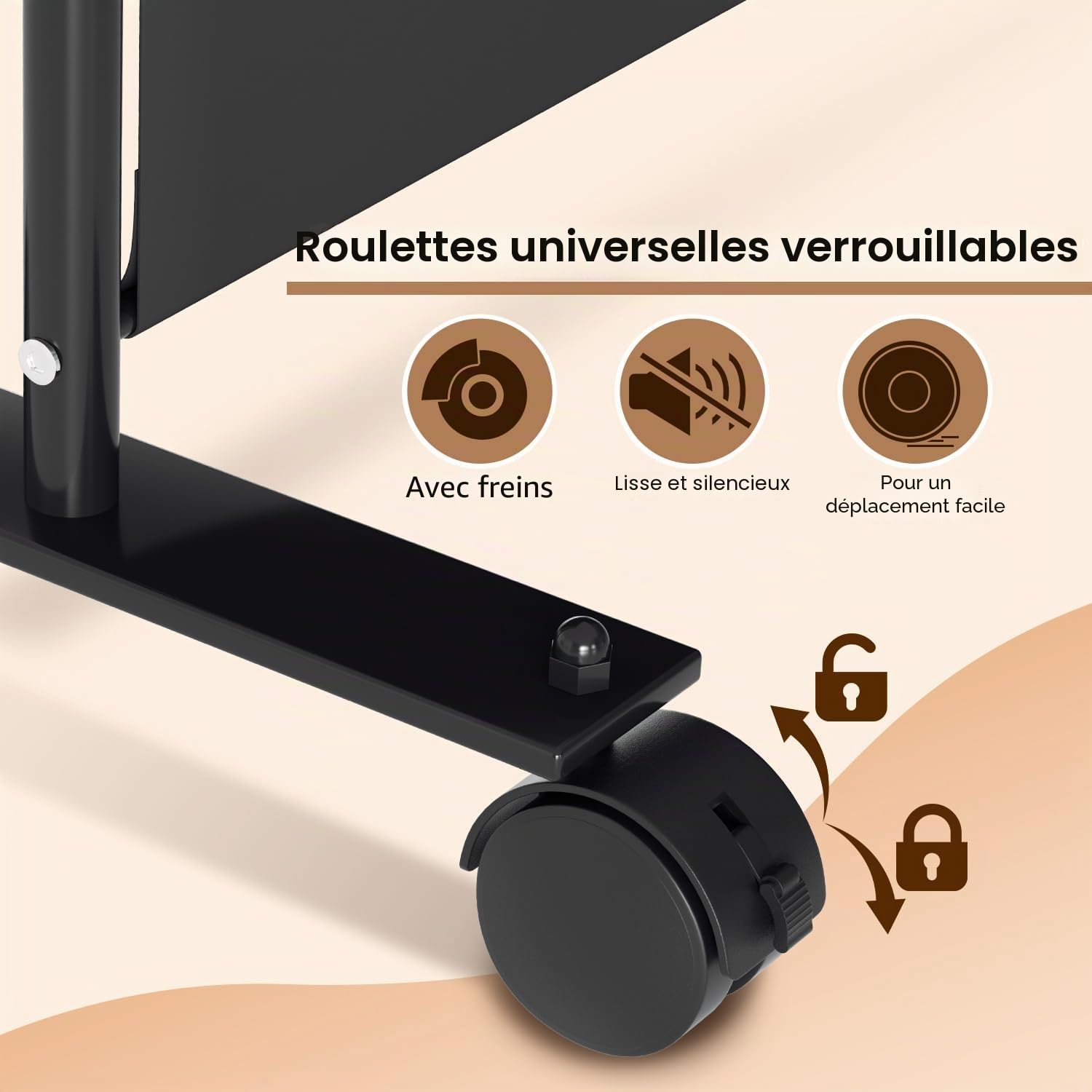 Fiqops Paravent pour extérieur, séparateur sur roulettes, 3 pièces, 263x181cm, paravent résistant aux intempéries, pour extérieur et bureau, couleur: anthracite