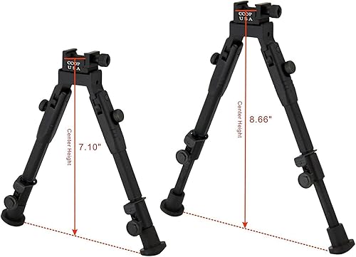 Miniatura 7 de CCOP Rifle táctico de caza Picatinny de 9 pulgadas de Estados Unidos, bípode giratorio BP-59S, negro, pequeño