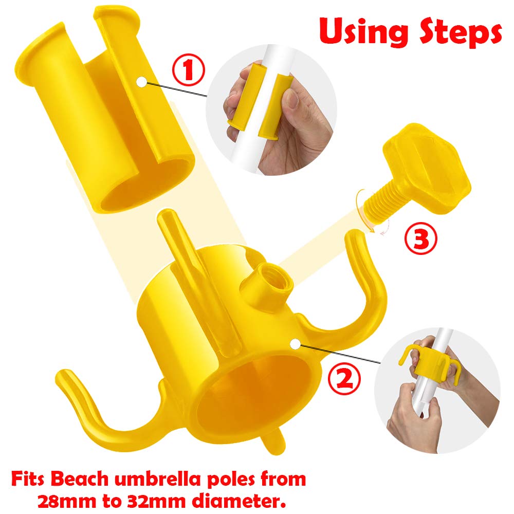 Originalidad 5 Pack Beach Umbrella Hanging Hook, 4-Prongs Beach Umbrella Hanging Hook - Image 3