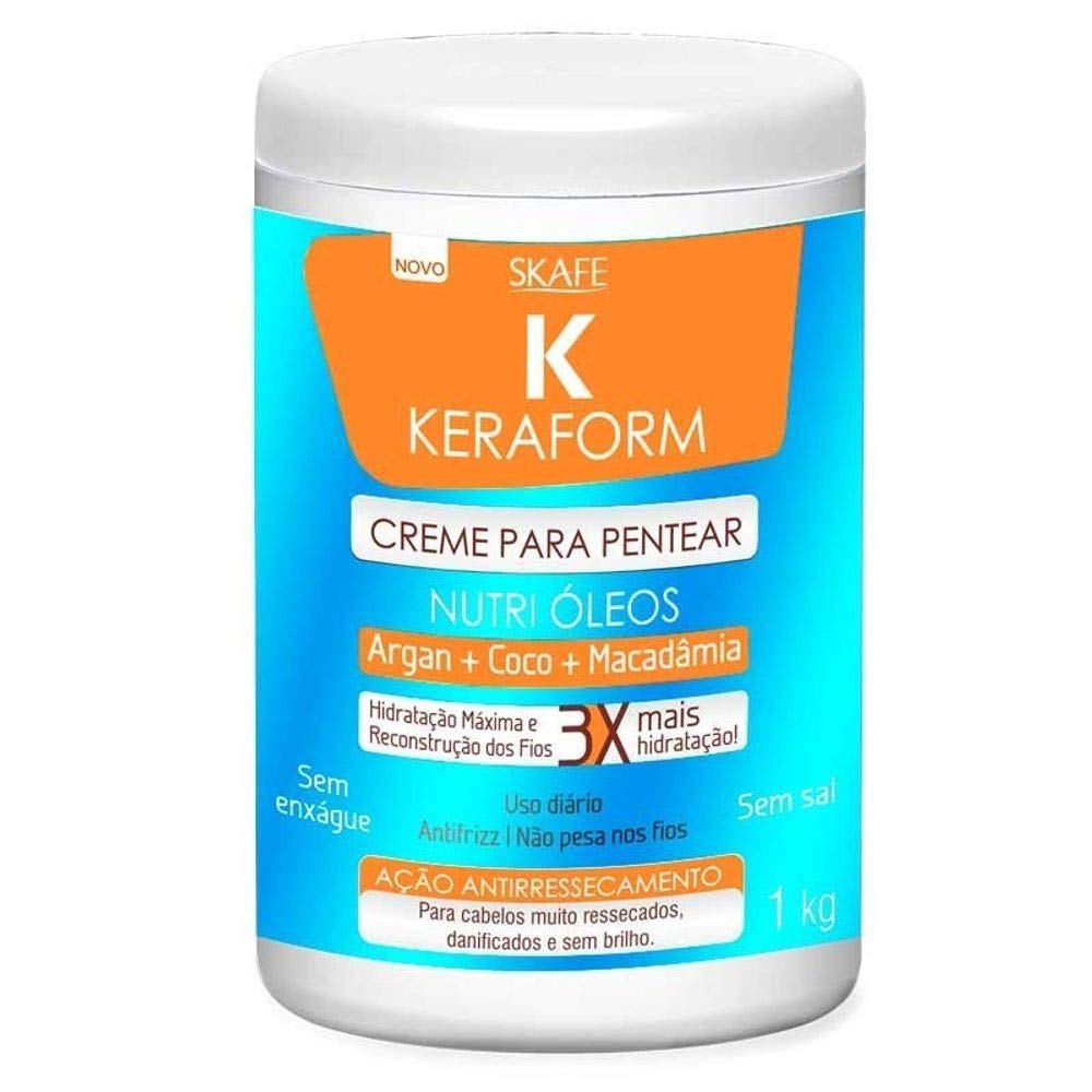 Skafe Keraform Nutri Oils Styling Cream with Argan Oil + Coconut Oil + Macadamia Oil 1 Kg