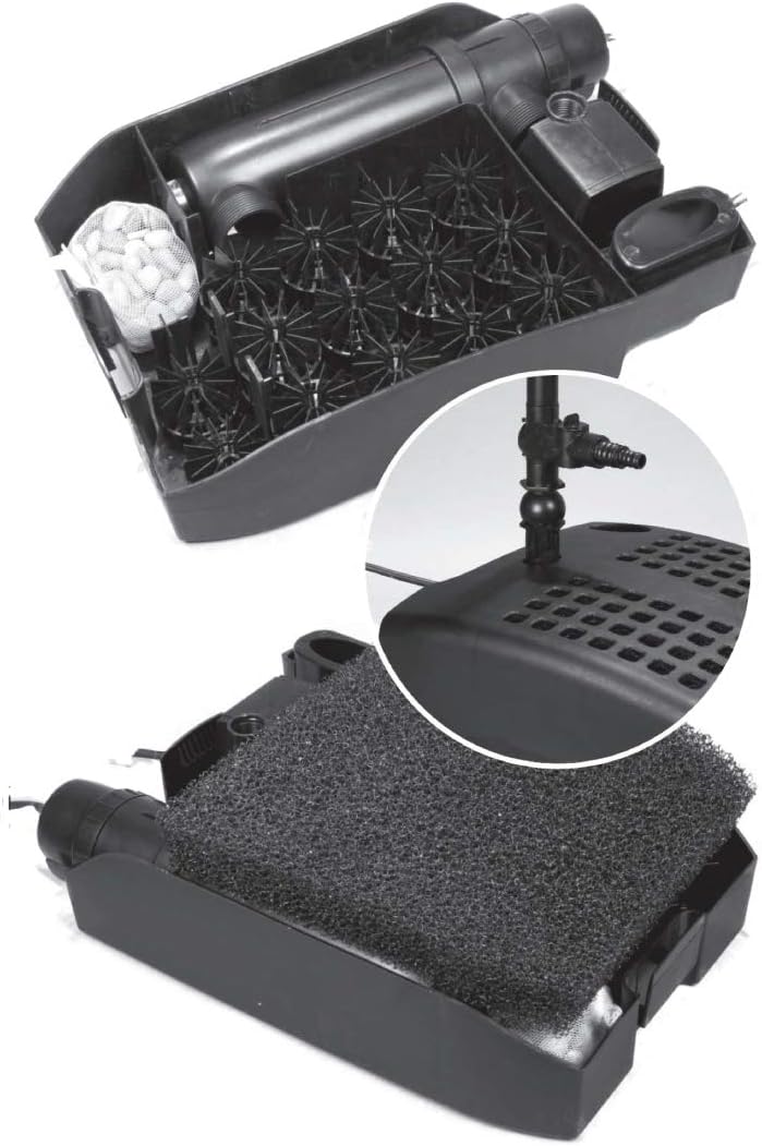 All-in-one Pump & Filtration System Includes Mechanical, Biological Filters, 9 Watt UV Clarifier, Plus Fountain Nozzle