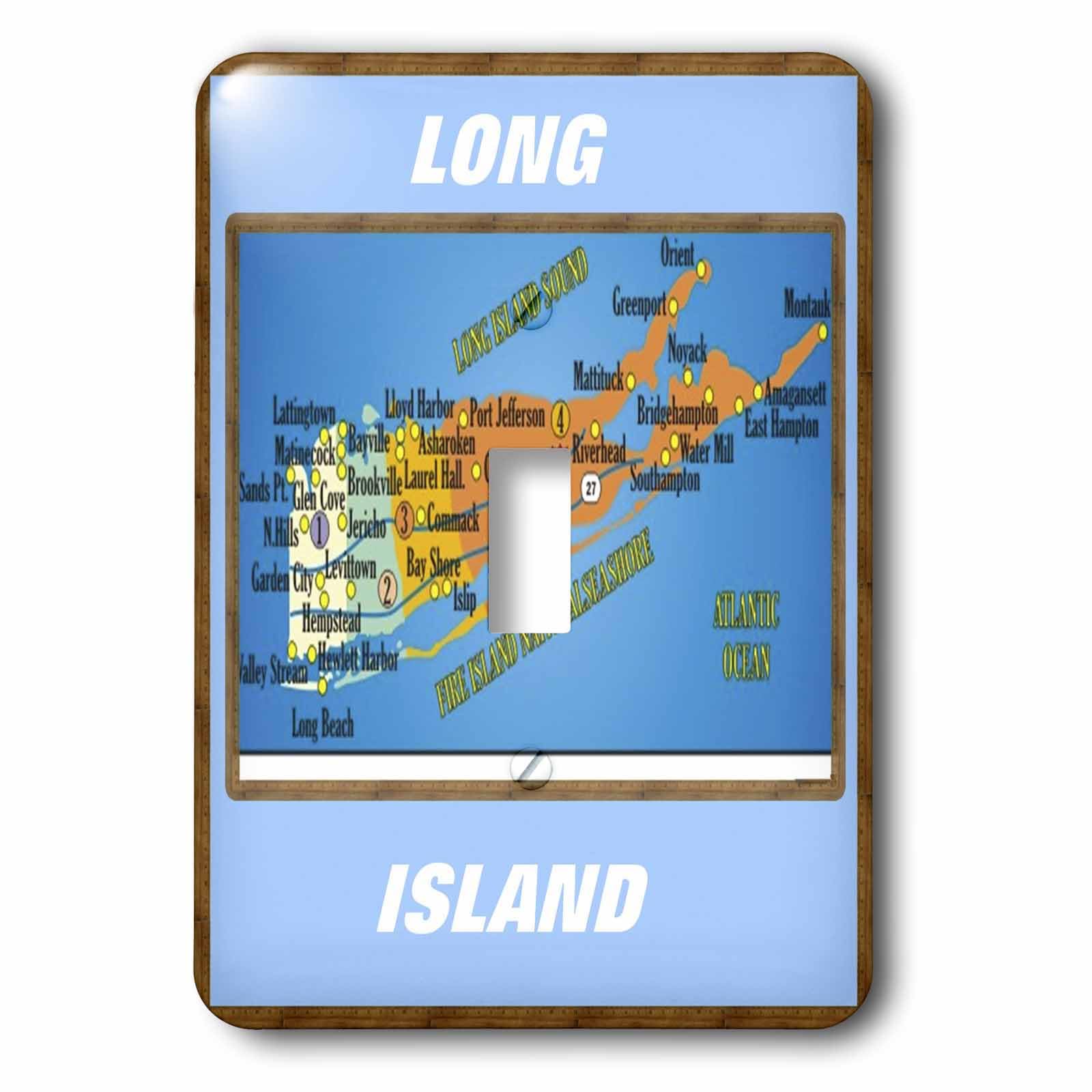 Interruptor de palanca con mapa de Long Island para decorar salones costeros y estudios