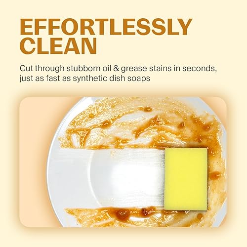 Miniatura 4 de Jabón natural para platos con aroma a piña tropical, 16.9 onzas, 1 paquete, 99% a base de plantas, jabón para platos hipoalergénico de cáscaras de