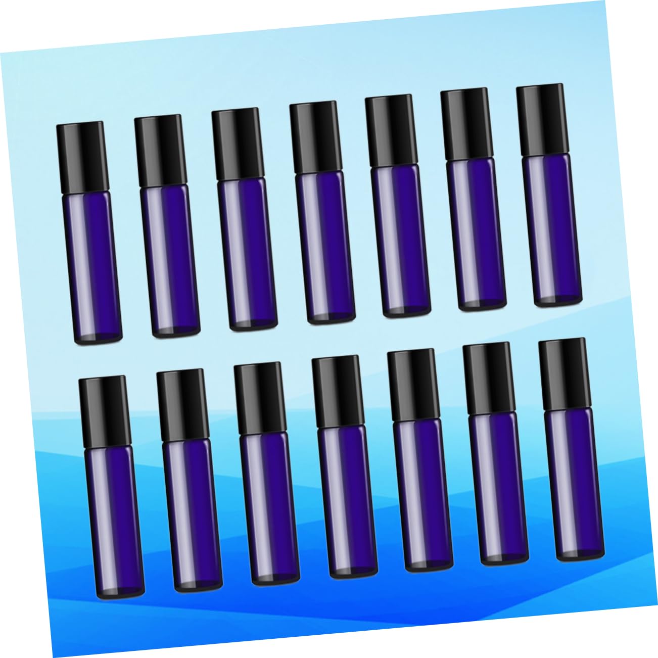 Didiseaon Set di 24 Bottiglie Roll-on in Vetro Blu da 5ml per Olio Essenziale, a Tenuta Stagna, per Viaggio la Cosmetica Personale