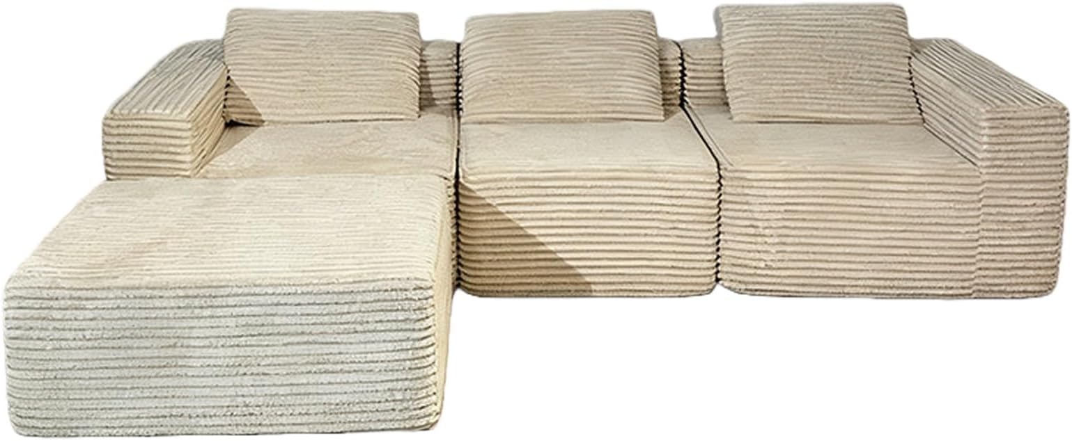 Modular Sectional Sofa Bed, L-Shape Convertible Couch for Living Room and Bedroom, Compressed Design for Easy Setup