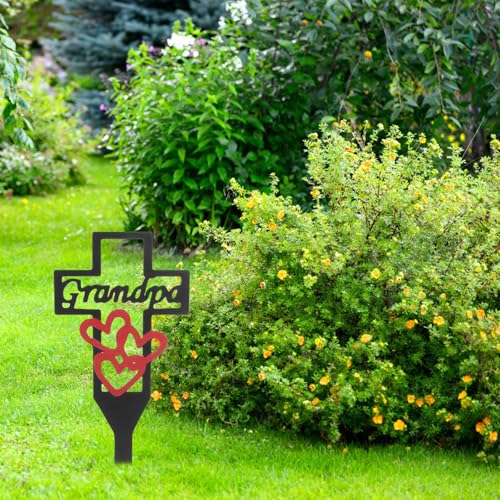 Plaque commémorative en métal durable avec croix et fleurs ciselées pour sépulture - 3