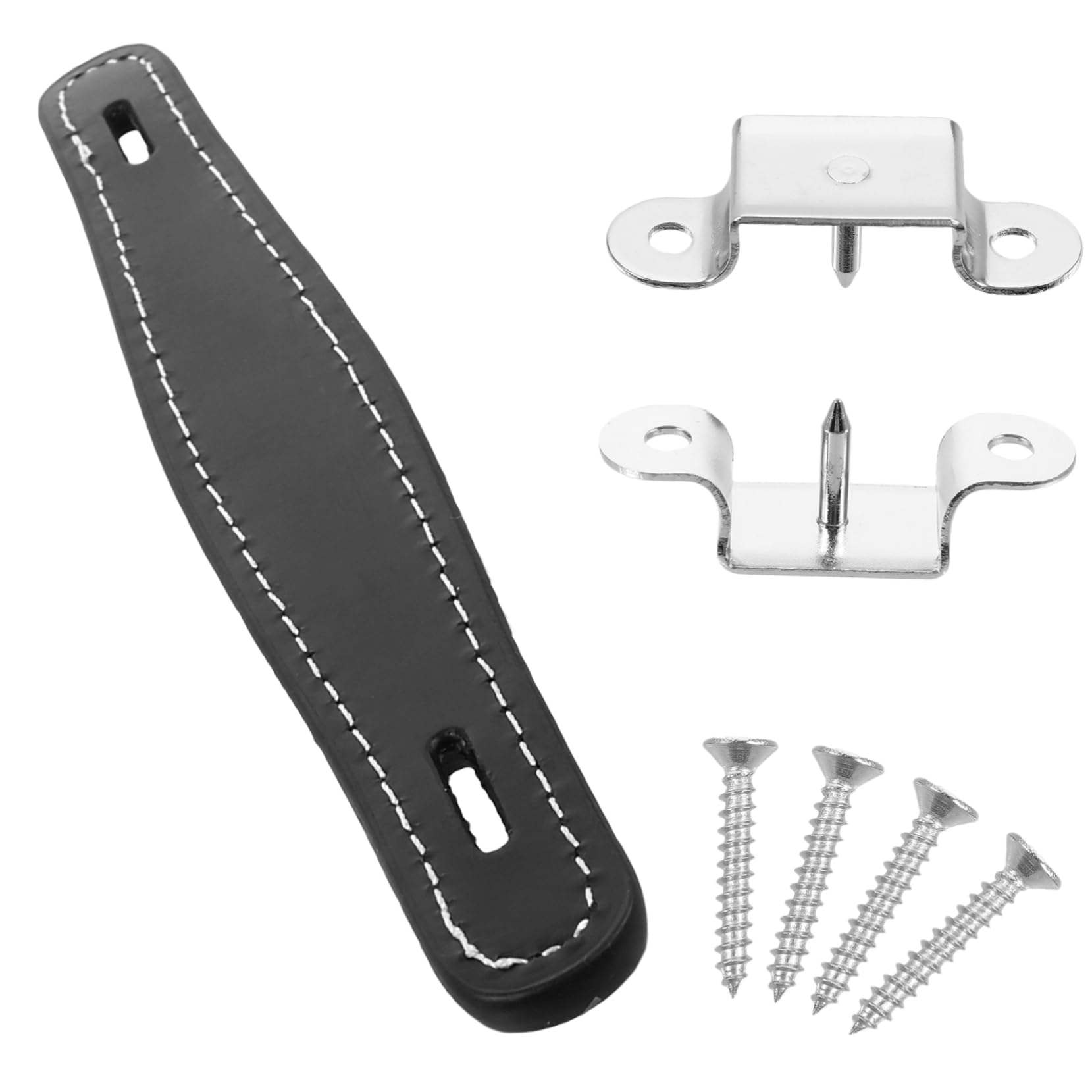 Abaodam Guitar Amplifier Handle Cowhide Leather Black Matte Cabinet Hardware Pulls for Outdoor Use