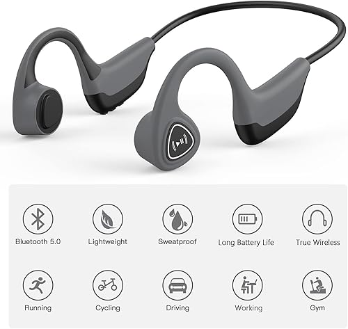 Miniatura 3 de swimaudios Auriculares Bluetooth de conducción ósea, auriculares de hueso de oreja abierta, auriculares de conducción inalámbricos con micrófono