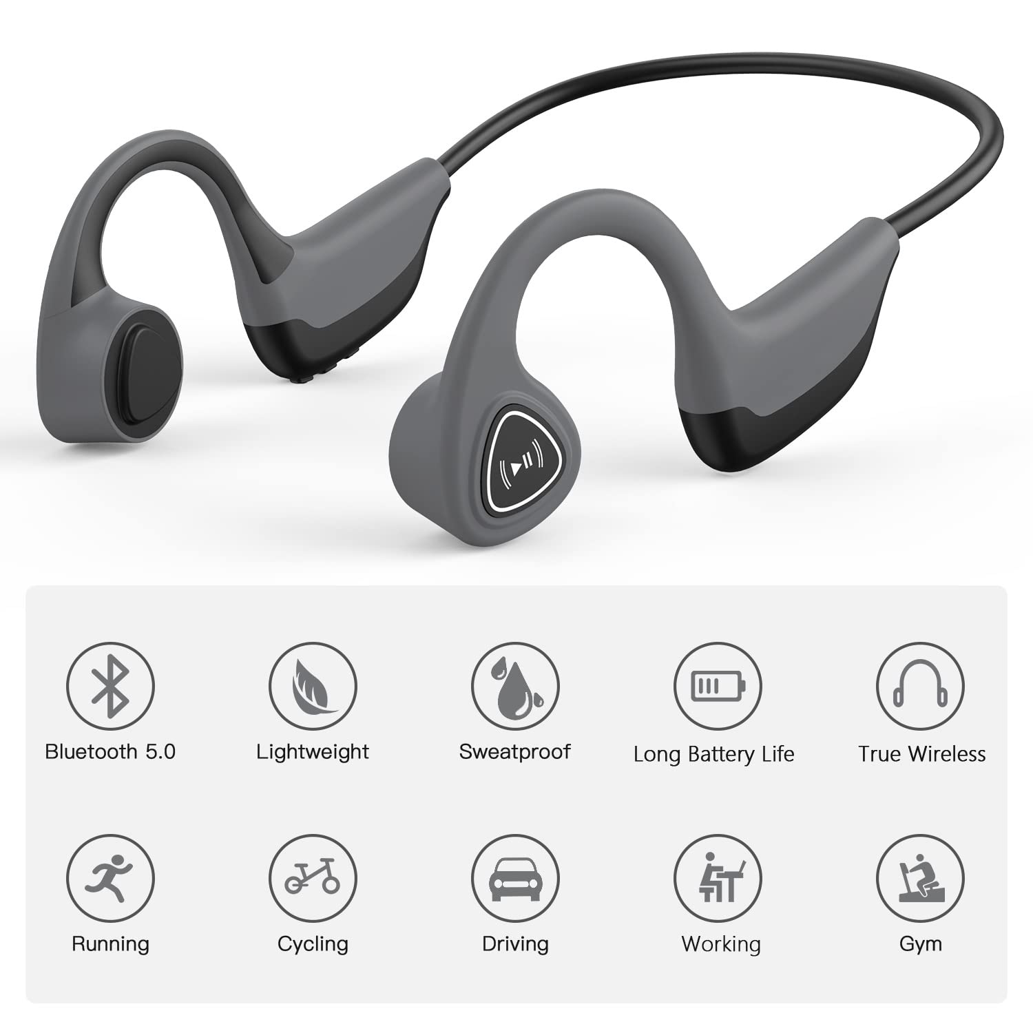 swimaudios Bone Conduction Headphones, Bluetooth Wireless Headph 並行輸入品 Open-Ear Bone Conduction Bluetooth Headphones | Wireless Freedom