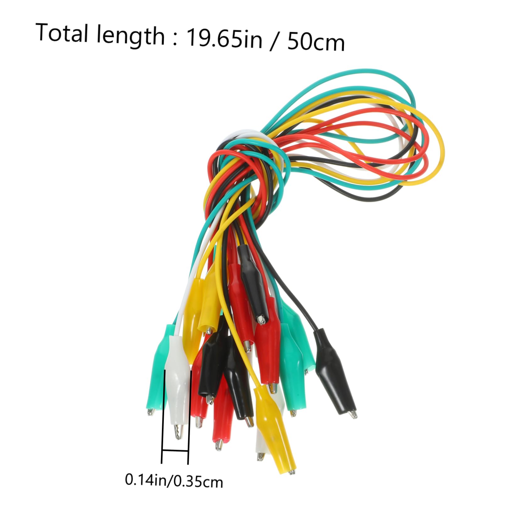 20er-Set Doppelköpfige Krokodilklemmen-Messleitungen – 52 Cm, 5 Farben, Isoliert, Vielseitig Für Elektronik-Labor & Breadboard