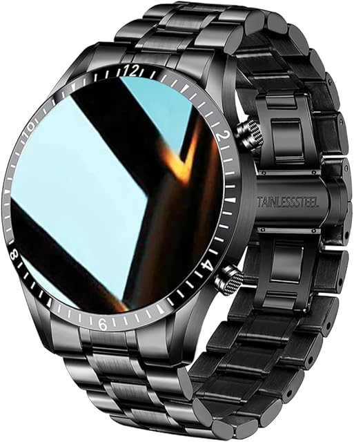 FILIEKEU Men Smart Watch for Android iOS, Bluetooth Calls Voice Chat with Heart Rate/Sleep Monitor Fitness Tracker, 1.3" Full Touch Screen IP67 Waterproof Stainless Steel Activity Tracker for Men