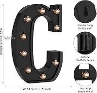 Vista 258 de Foaky LED Letter Lights Sign Marquee Light Up Letters Sign for Night Light Wedding/Birthday Party Battery Powered Christmas Lamp Home Bar