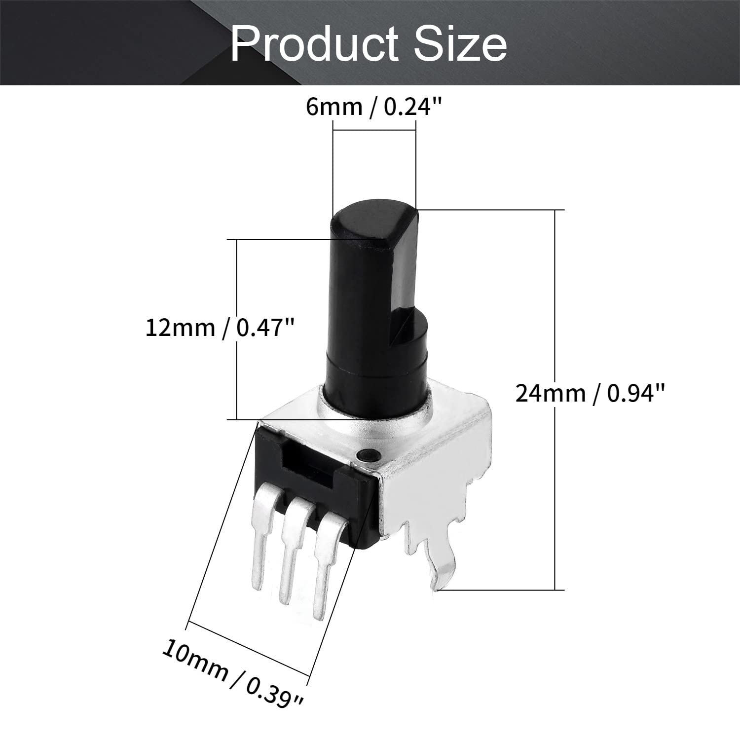 Single Turn Rotary Potentiometer 50K Ohm Carbon Film Potentiometer 10 ...