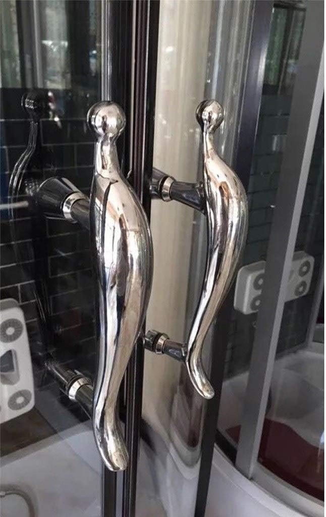Shower Door Handle | 145mm Hole Centres | Chrome Stainless Steel | Door-Knobs Suitable for Shower Enclosures, Bathroom,Kitchen Glass Door, Set of 2