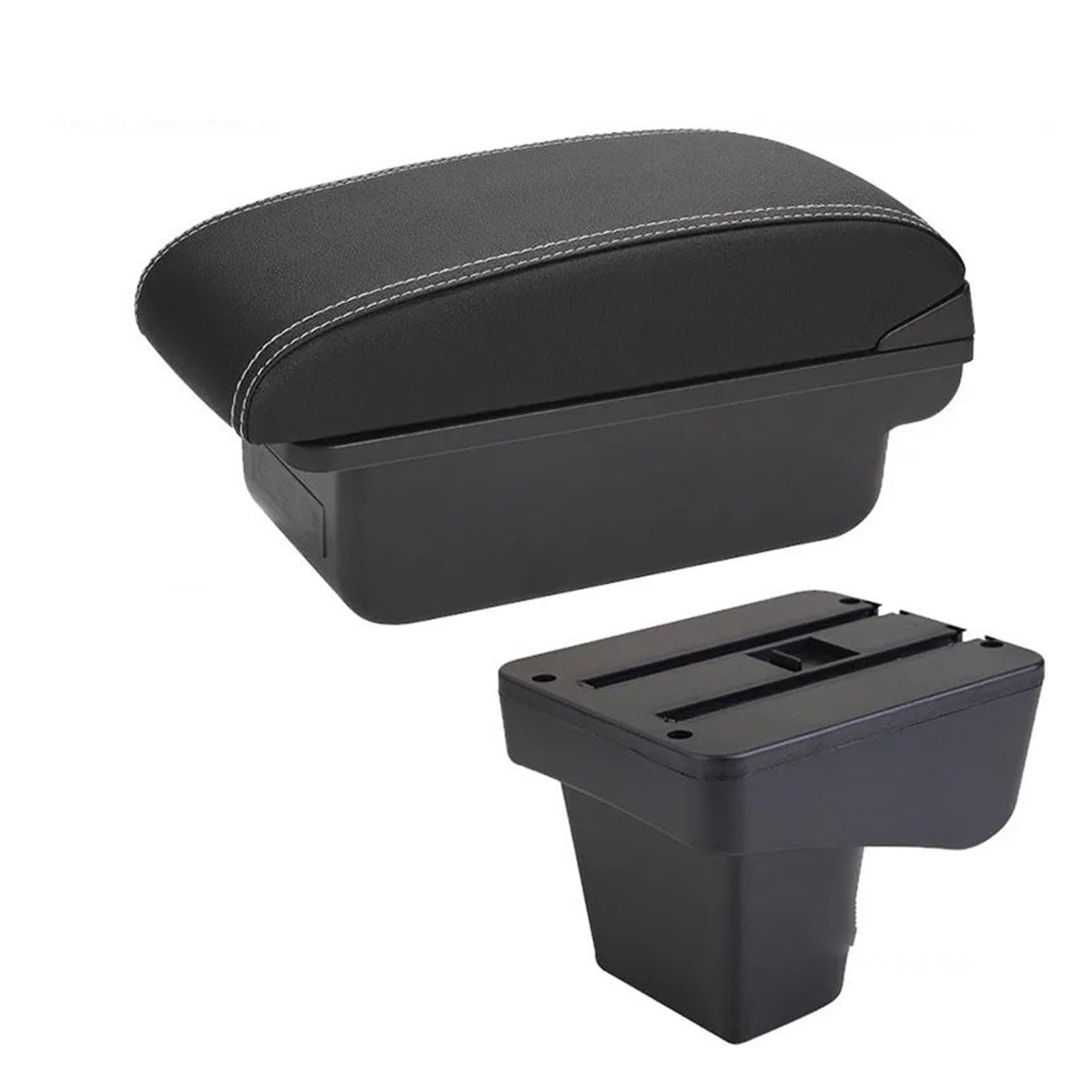 GBGWRMRYX Center Armrest Box For Suzuki For Vitara Car Armrest Retrofit Parts Dedicated Center Storage Box Interior USB Accessories Arm Rest(C Black white NOUSB)