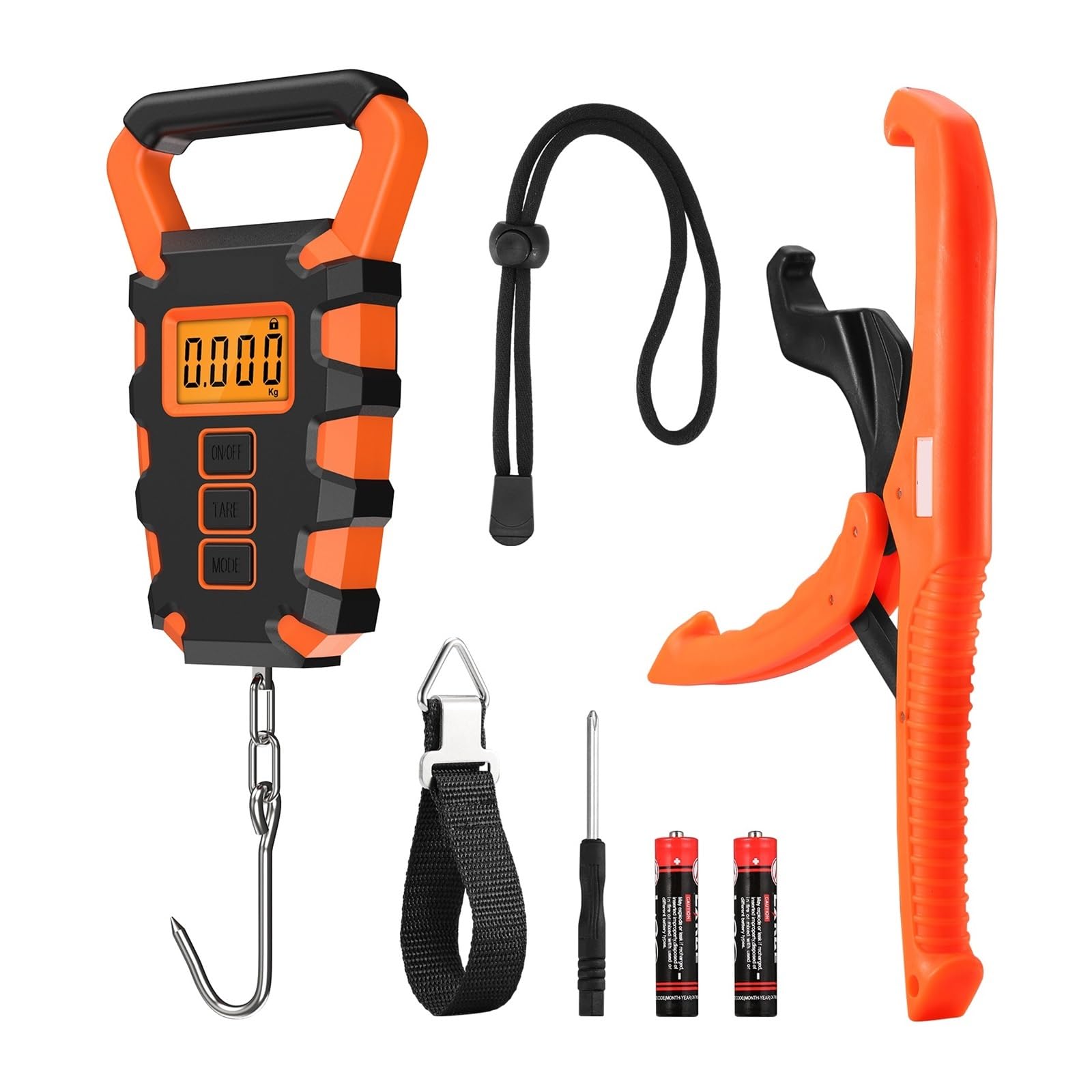 Bilancia a gancio, Bilancia da pesca digitale da 50Kg/10g con righello for impugnatura a pesce Bilance impermeabili for pesatura da viaggio bilancia pesapersone Steelyard(A1)