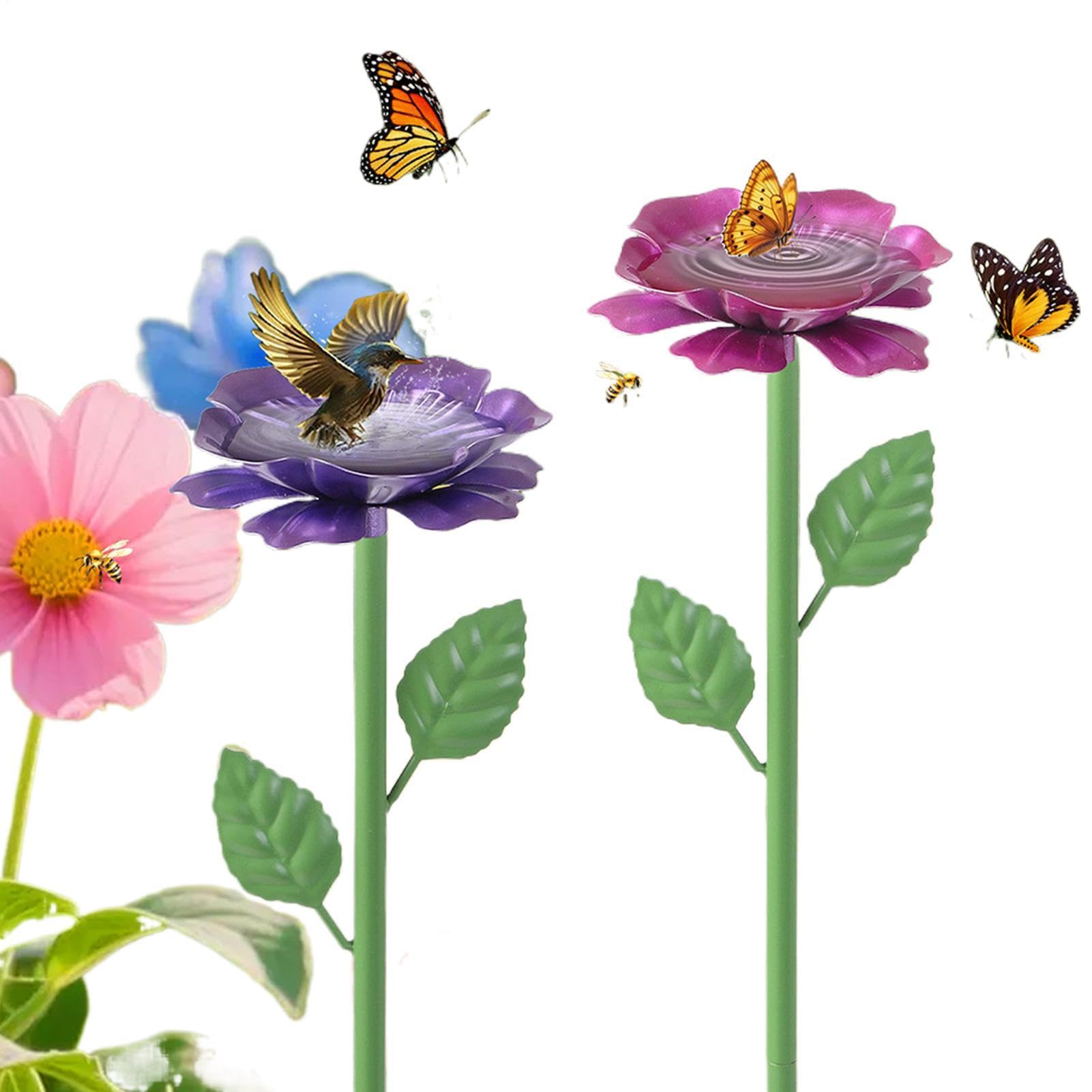 Station d'eau pour abeilles design floral quatre pièces pour aménagement extérieur durable