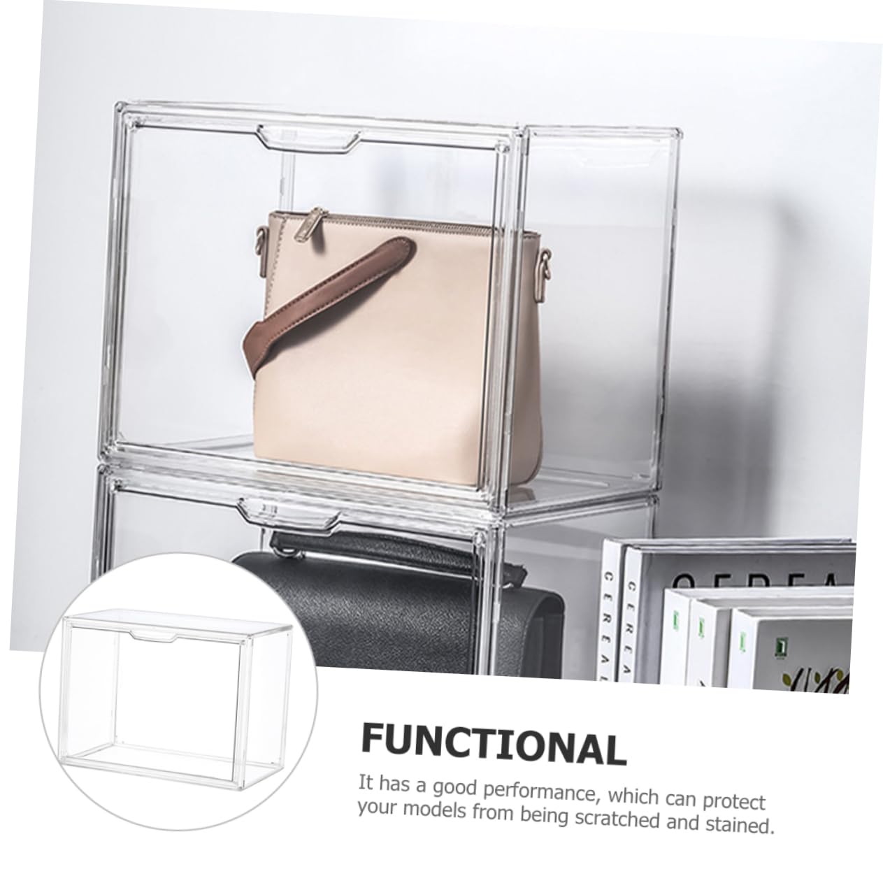 Cabilock Caja De Exposición para Zapatos Vitrina De Almacenamiento Diseño Transparente Organizador De Calzado