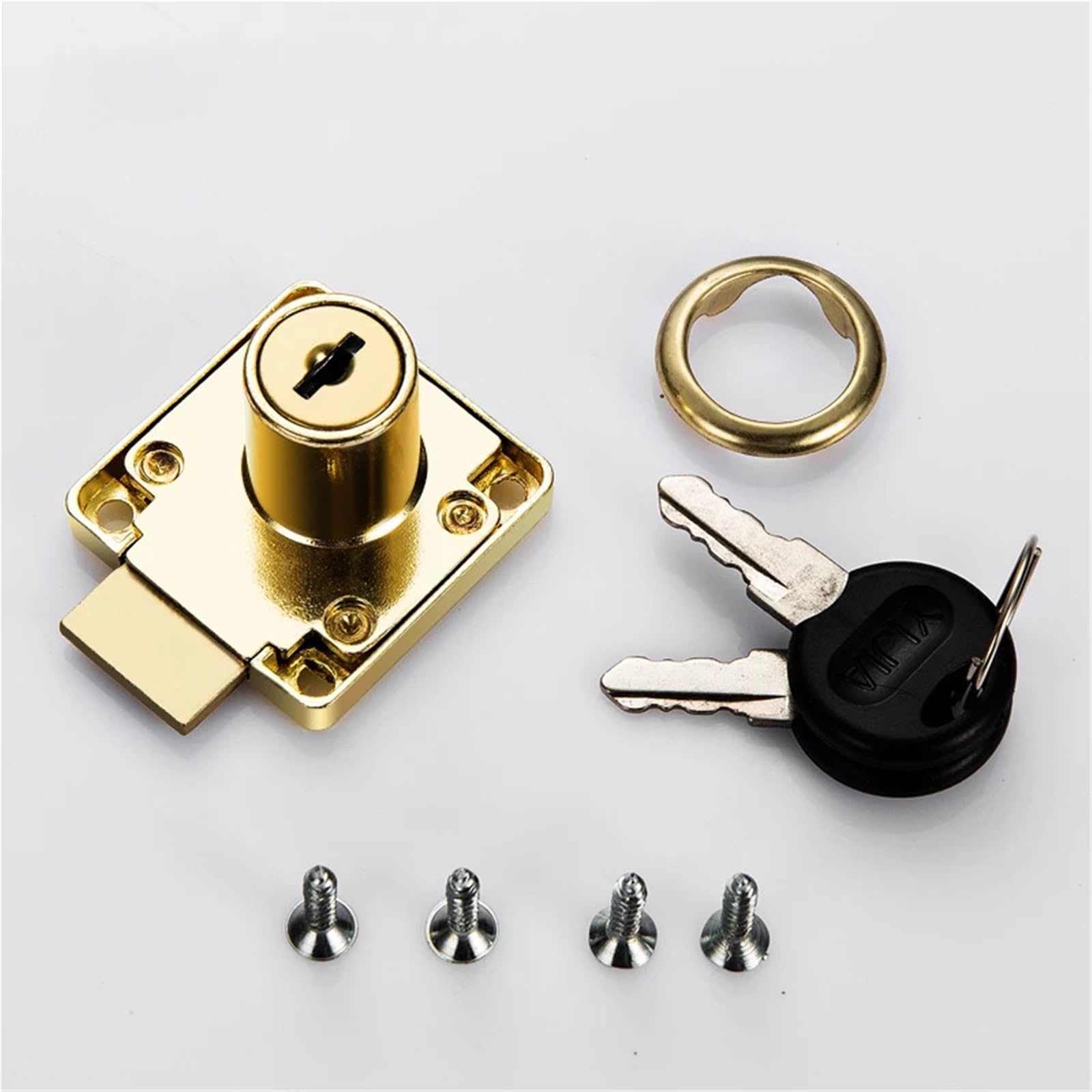Cerradura de puerta de armario con 2 llaves para escritorio, buzón, 3 colores, 1 unidad (32 mm, negro)
