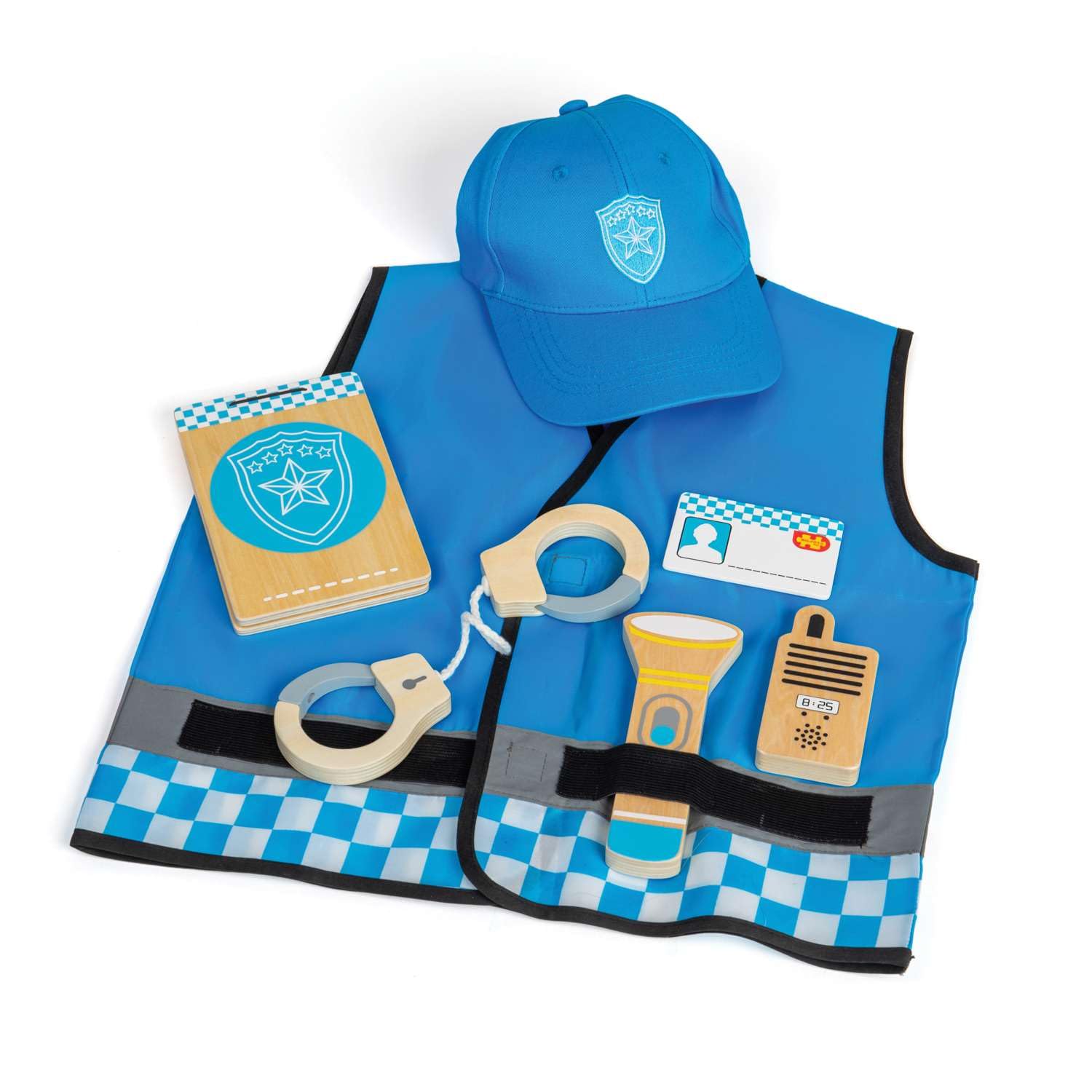 Bigjigs Toys Kids Police Costume - 7pc Police Dress Up, Kids Police Set, Police Uniform For Kids, Fancy Dress For Kids & Toddlers, Role Play Toys, Children Police Costume For 3-5 Years Old