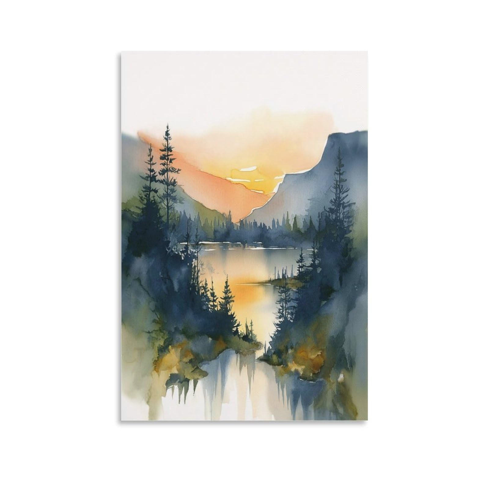 LCYNNH Oregon Style Retro 20x30inch(50x75cm) Vintage Travel Poster Watercolor Canvas Art