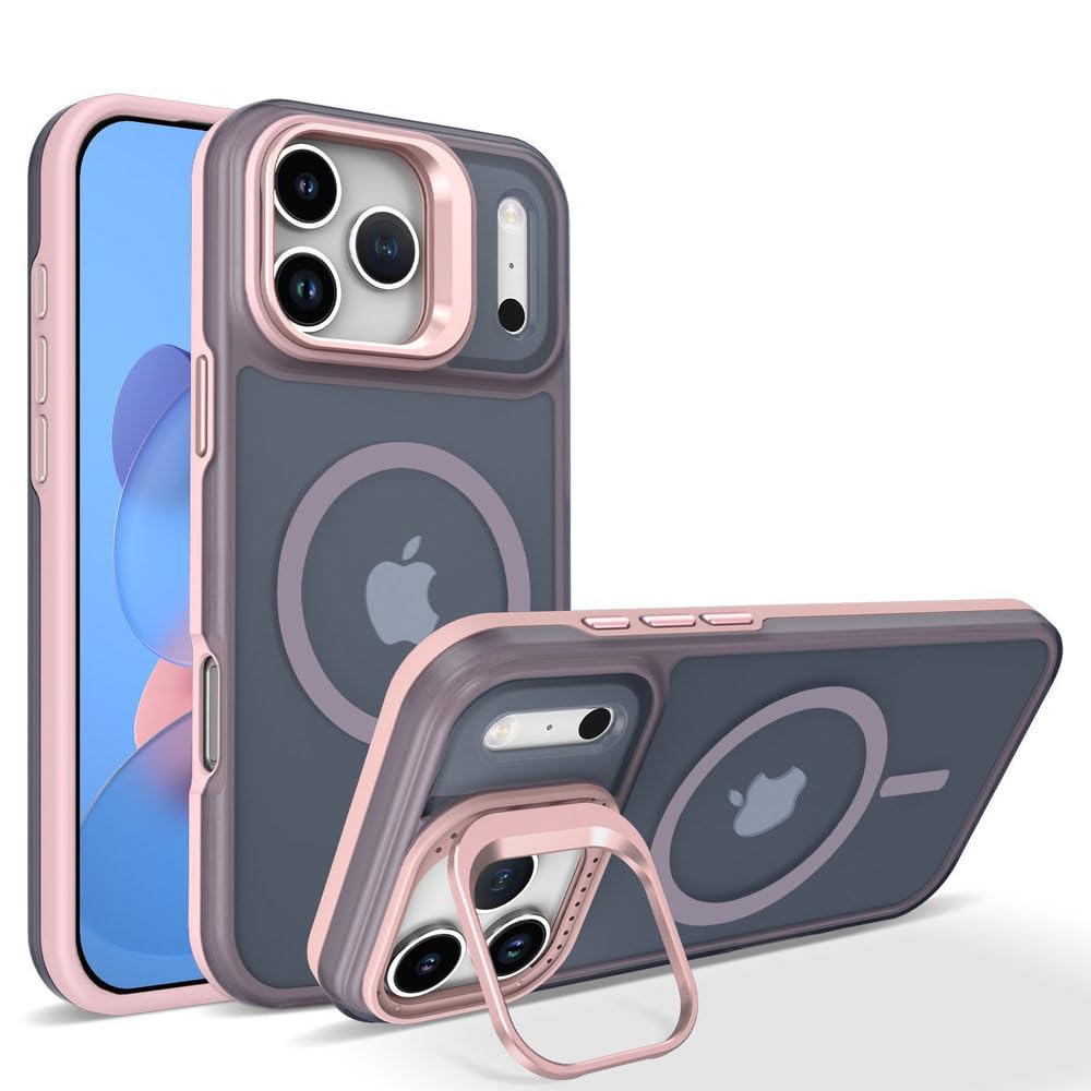 Matowe, przezroczyste, magnetyczne etui odporne na wstrząsy do iPhone'a 17 16 15 14 13 12 Pro Max 17 Air 16 15 14 Plus z funkcją ładowania bezprzewodowego, różowe, do iPhone'a 12 Pro Max