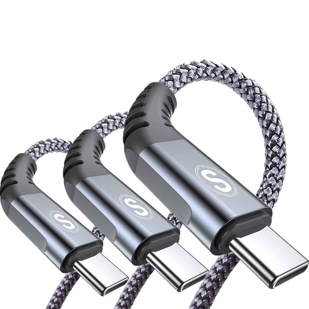 sweguard USB Type C Charger Cable [3-Pack,10ft+6.6ft+3.3ft] iPhone 16 Charger Nylon Braided Cord for iPhone 15 Pro Max Samsung Galaxy S23 S22 S21 S20 S10 S9 Note 20 10 Flip A53 A54 Pixel LG Moto PS5