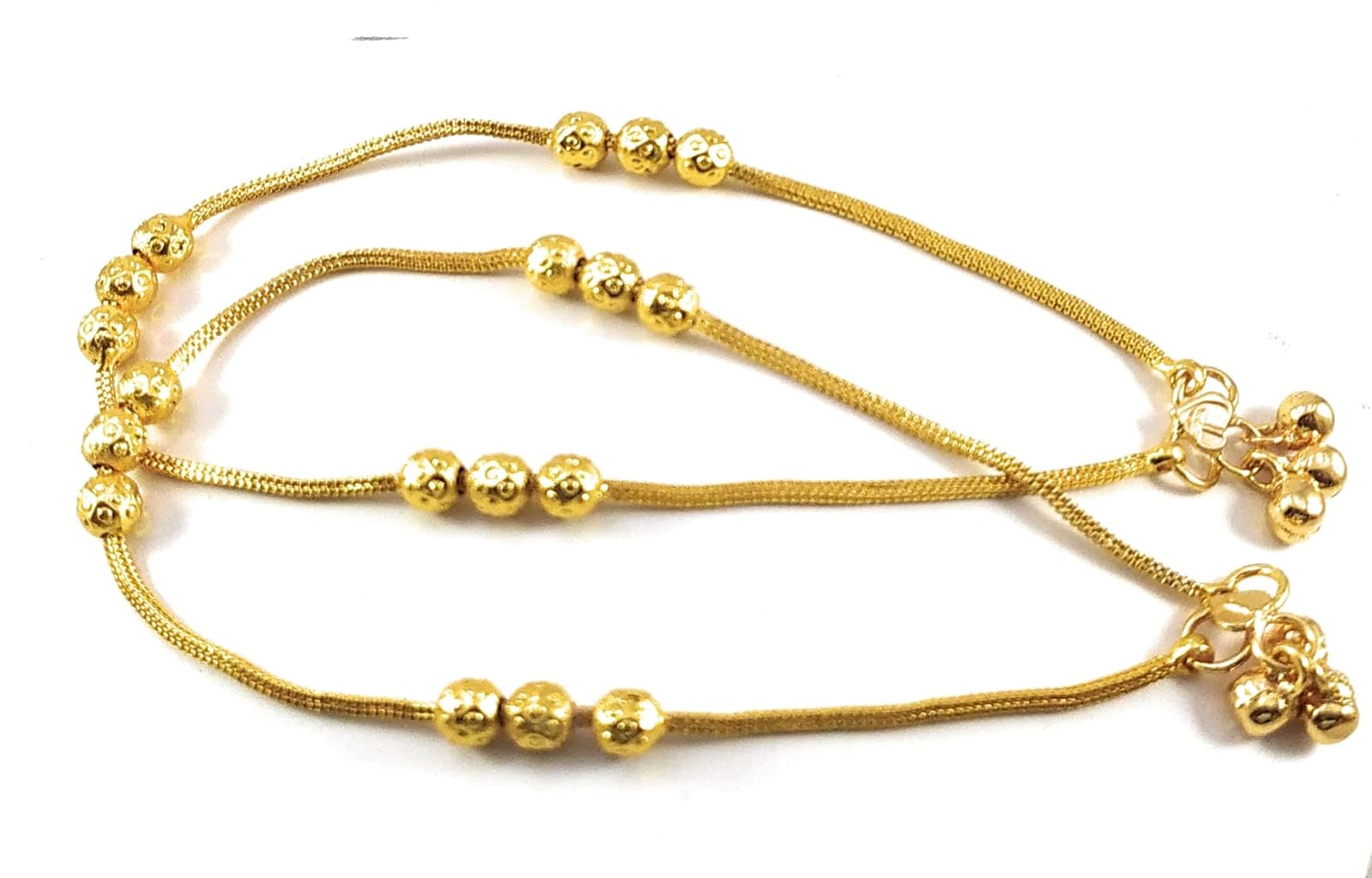 afj gold Thin Size gold Plated Stylish Anklets Kolusu Payal Ghungroo for women-picture-34