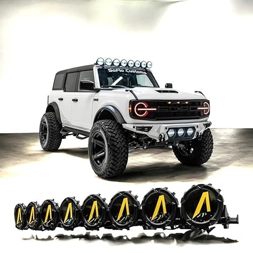 Bronco Light Bar Kit with 8 Apocalypse LED Lights - Fits 2021–2026 2-Door & 4-Door Models, Including Raptor - Black Powder-Coated Aluminum