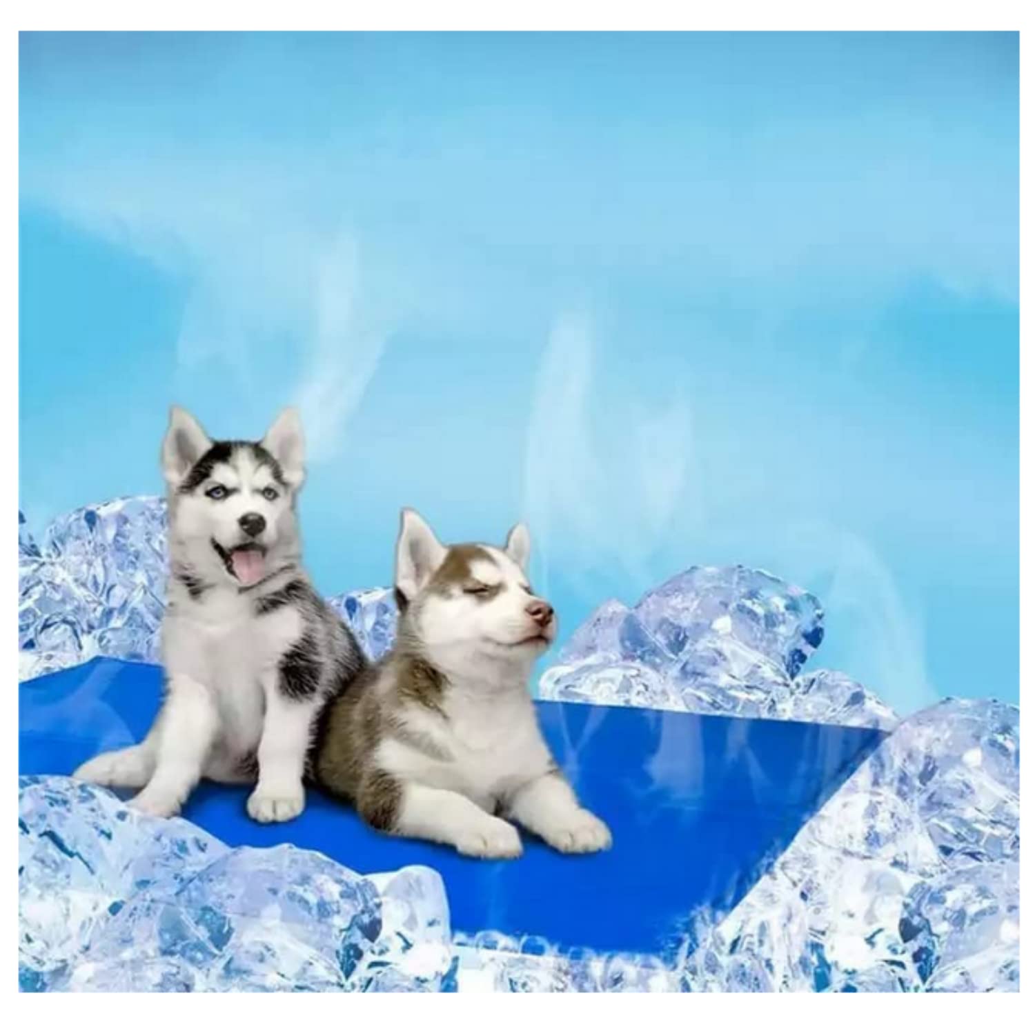 SKEIDO Dog Cooling Mat Pet Gel Self Cooling Pads for Dogs Cats Washable Hot Summer Kennel Mat-40x50cm