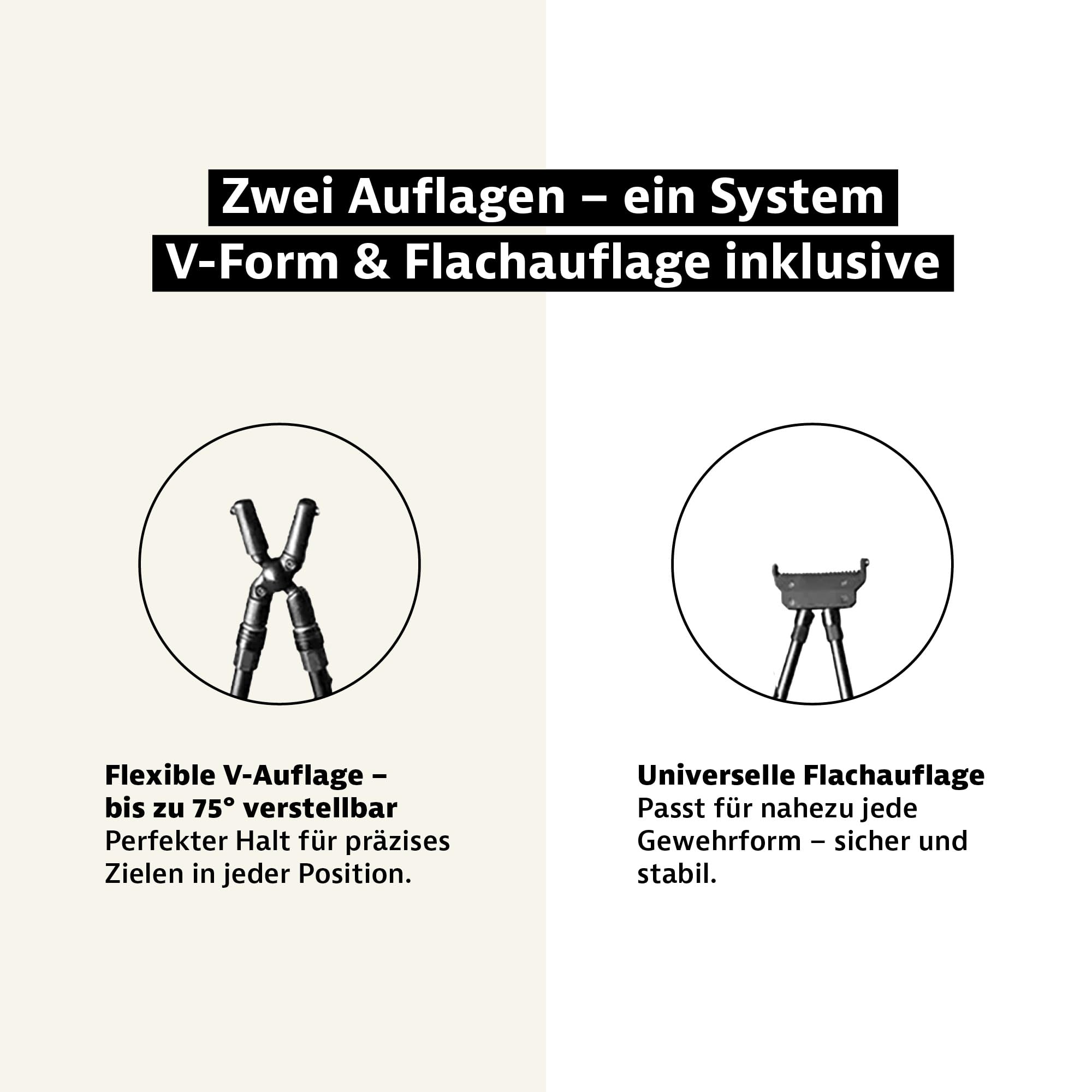 Royal Hunter® - Pirschstock - Gewehrauflage - Zielstock für die Jagd - Schießstock für perfekte Balance präzises Zielen - höhenverstellbar bis 180cm