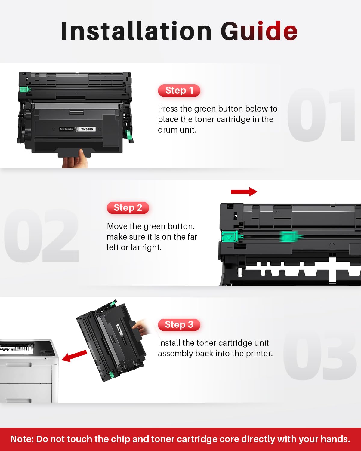 DR3400 DR-3400 Tamburo compatibile Compatibile con Brother HL-L5000D L5100DNT L5200 L6250DN L6300DWT L6400DWT DCP-L5500DN L6600DW MFC-L5700DNLT L5700DW L5750DW L6800DWT L6900DWT(2 Pack)