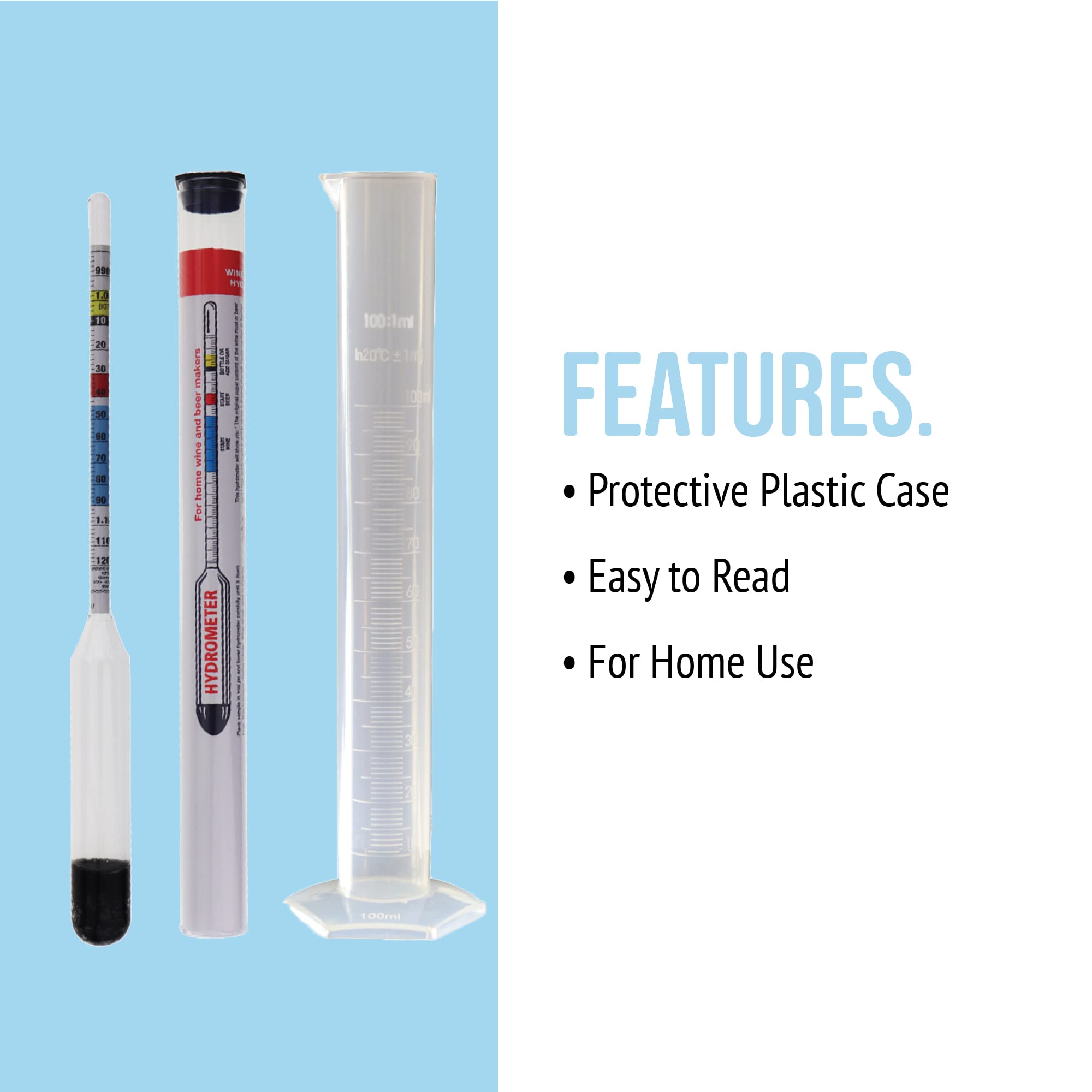 Buy Home Brew Hydrometer with Included 100 Millimeter Trial Sampling