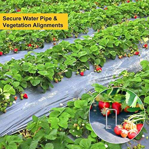 Hongway 180 Pack Landscape Staples Garden Staples 6 Inch 11 Gauge Galvanized Ground Stakes Heavy Duty Yard Stakes Pins For Weed Barrier Hose Tent #TOP4