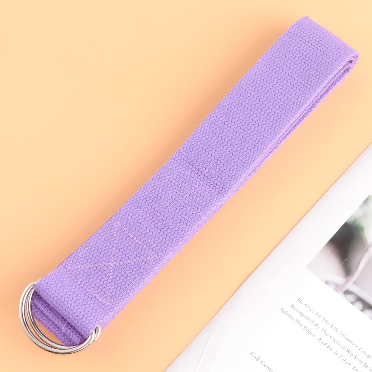 Purple Long Yoga Pilates Stretching Belt with Easy-release Buckle
