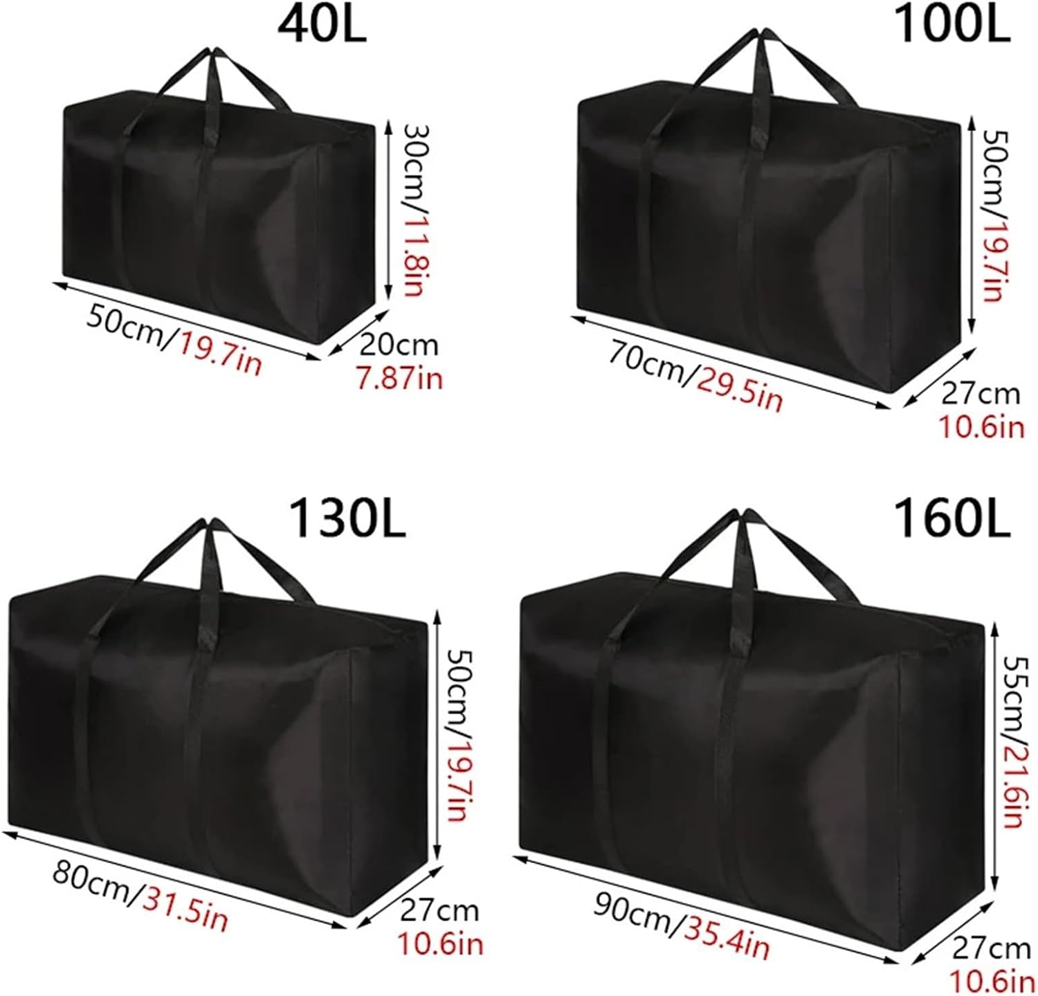 Moving Bags Heavy Duty Laundry Shopping Bag Foldable Luggage Travel Large Capacity Quilt Organizer(M 100L)
