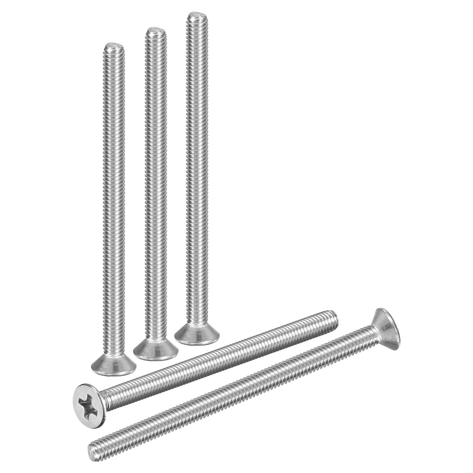 DTGN M4-0.7x60 Flat Head Countersunk Machine Screws - 30pcs - Good for Furniture and Machinery - 304 Stainless Steel Phillips Machine Screws Bolts - Silver — image 1