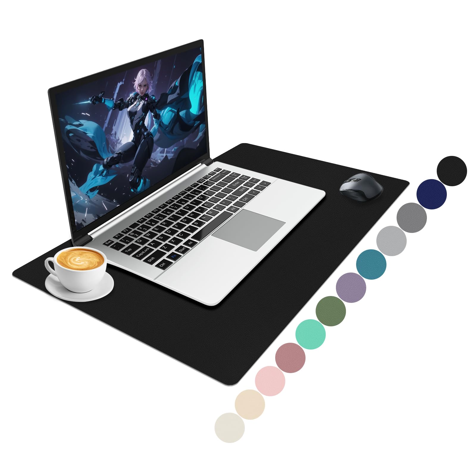 Niviy Tapis de Souris Cuir PU 60x40cm Antidérapant Imperméable Sous-Main Bureau