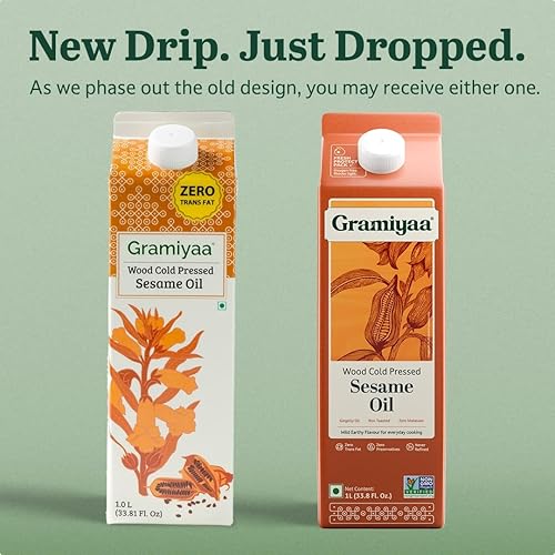 Miniatura 7 de Gramiyaa Aceite de sésamo prensado en frío no tostado para cocinar  33.81 onzas líquidas (1L)  100% crudo, libre de químicos, aceite de sésamo
