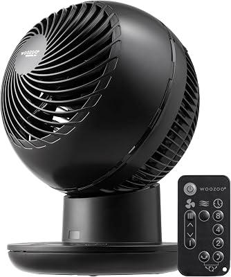 IRIS USA WOOZOO Air Circulator Fan with Remote, Oscillating, 8 Speeds, 82ft Max Air Distance, 120 Adjustable Tilt, Ultra Quiet Motor, Small Fan for Bedroom, Office, Dorm, Black