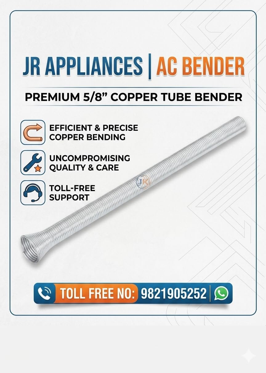 Spring Tube Bender for Pipe O.D. 5/8'', Bending Spring for Copper Tubing, Spiral Spring Bender for Copper, Aluminum and Thin Wall Steel Tubing, Silver
