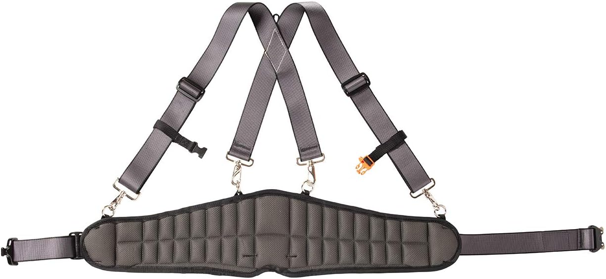 WEAVER ARBORIST High Quality Nylon Black/Gray Arborist Logging Belt and Suspenders for Tree Cutting, Adjustable waist fits sizes 30"-52"