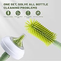 Vista 3 de Juego de cepillos limpiadores de biberones para bebés, juego de cepillos limpiadores de botellas, kit portátil de limpieza de botellas, cepillo