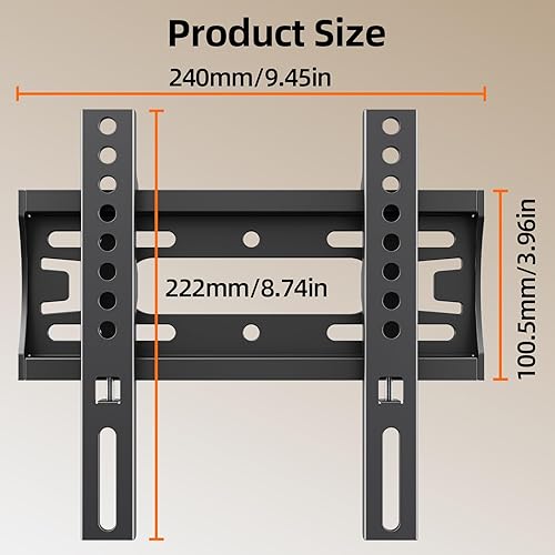 Miniatura 9 de IWOBOARD - Soporte de pared para monitor de TV fijo de 32, 40, 42 pulgadas, para televisores LED LCD y monitor, soporte de TV pequeño de perfil