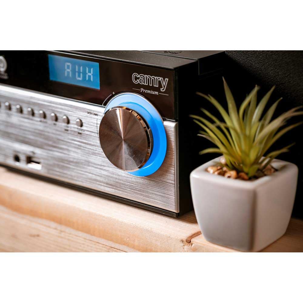 Camry CR 1173 Mini Wieża HiFi, Bluetooth, USB, AUX, 28W RMS, Kompaktowa Kolumnowa Budowa, Nowoczesny Design, Czarna/Biała